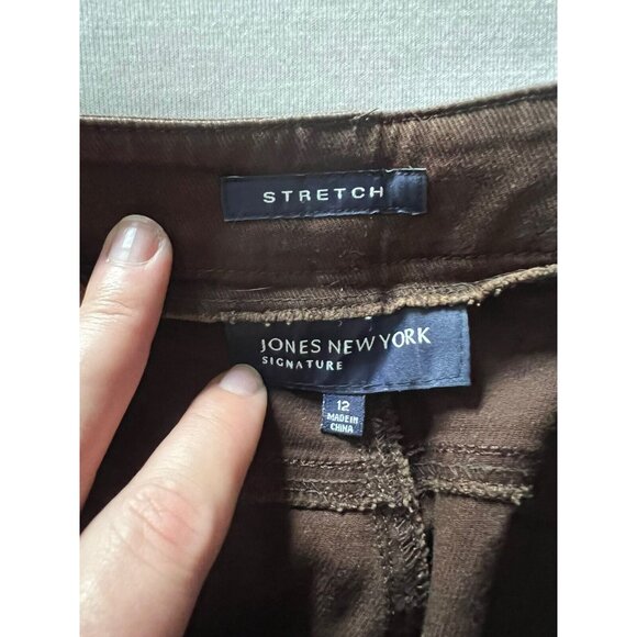 Jones New York Signature Womens Brown Stretch Flared Pants Size 12 - Picture 2 of 7
